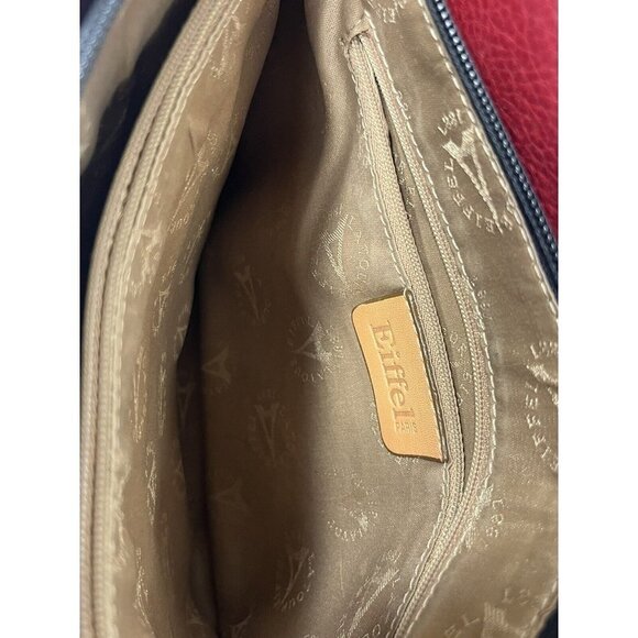 LA TOUR EIFFEL Pebble Leather Purse bucket bag tote Paris - Picture 14 of 16